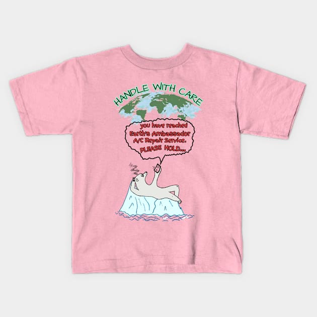 Polar Bear On An Iceberg Kids T-Shirt by BisKitsNGravy